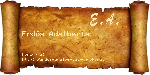 Erdős Adalberta névjegykártya